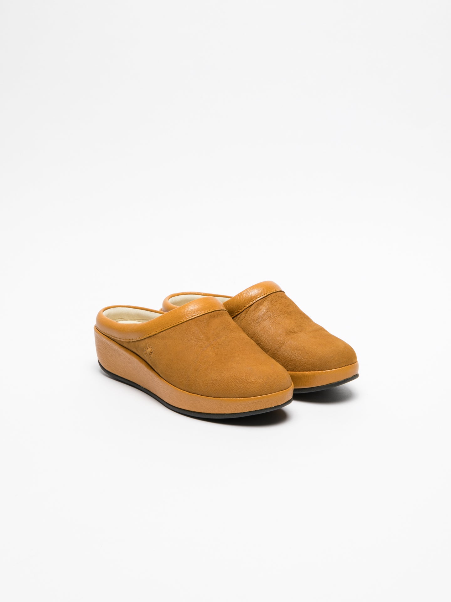 Fly London Yellow Round Toe Mules